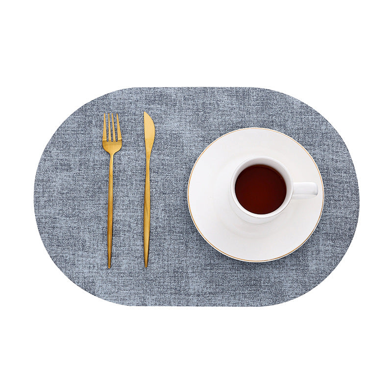 Nordic Style Leather Placemat Textured Fabric Waterproof Oil-proof  Heat-insulating Mat