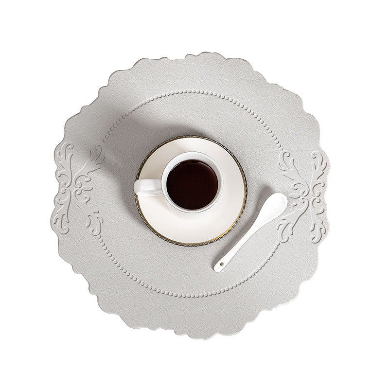 Round Embossed Coaster Retro Style European Creative Mats Nordic Placemats Waterproof Oil-proof