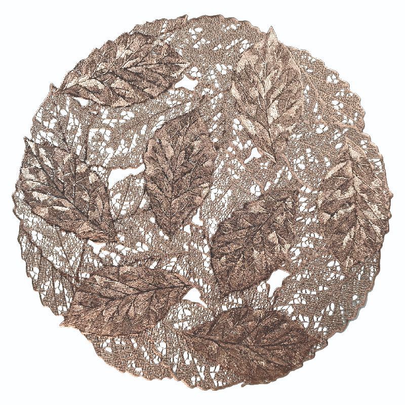Creative Round  Leaf Placemat PVC Placemats Waterproof Oil-proof Hollow Decorative Placemats