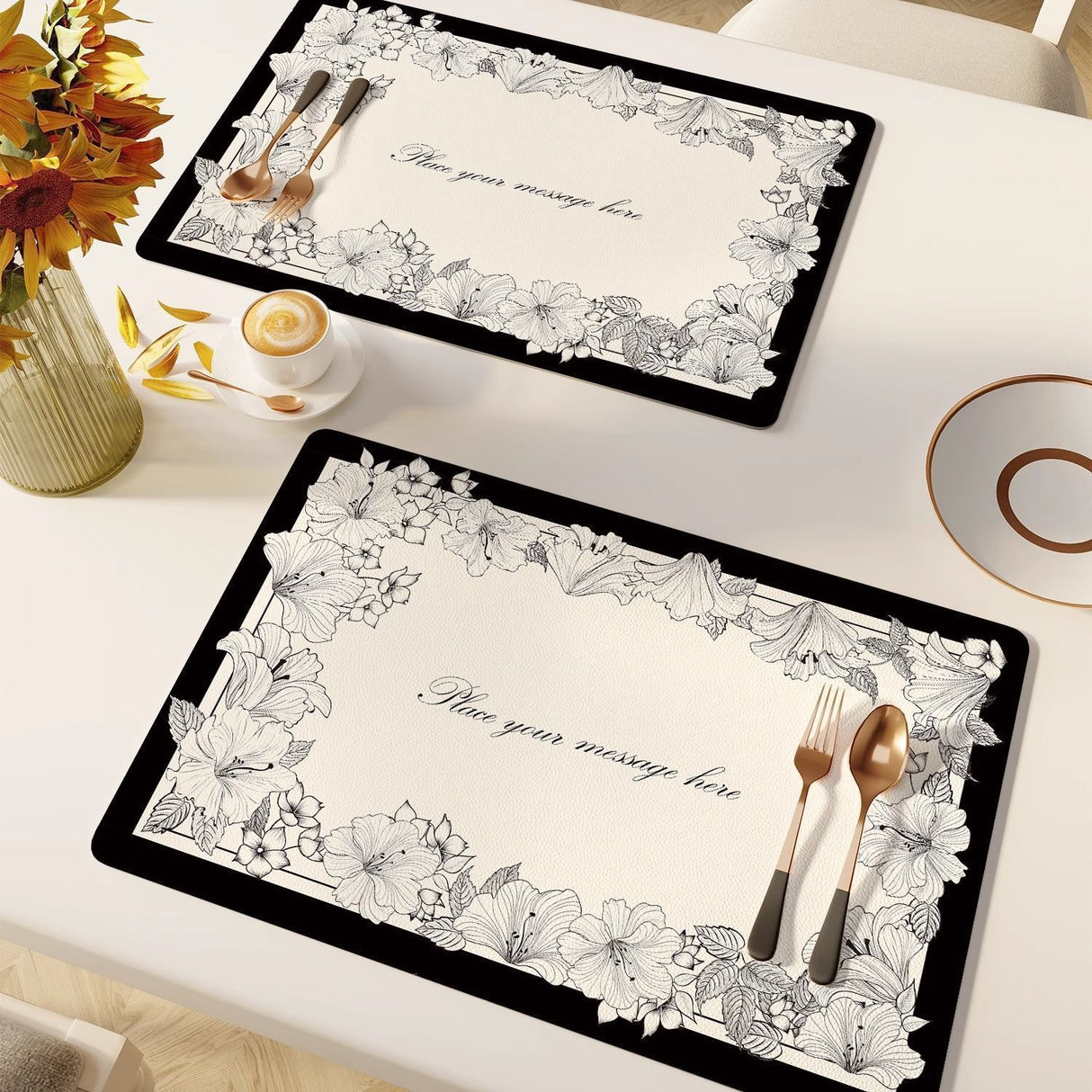 American Style Leather Placemat Heat-resistant Waterproof Oil-proof Placemat