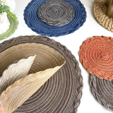 Faux Cotton Yarn Placemats, cable knit, Heat-insulating Mats Coasters