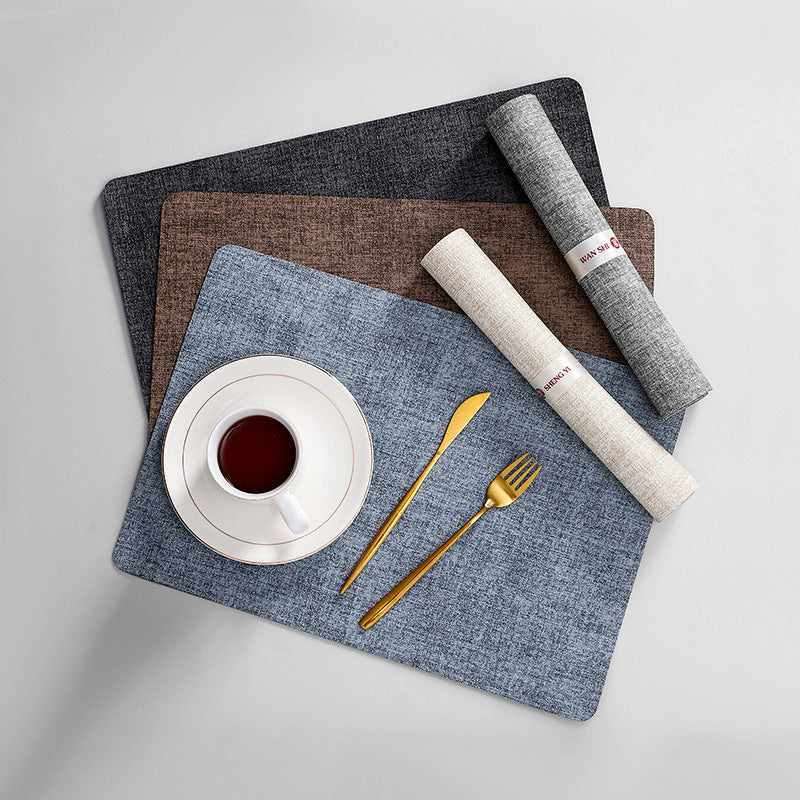 Leather Placemat Textured Fabric Waterproof Oil-proof Nordic Style Heat-insulating Mat