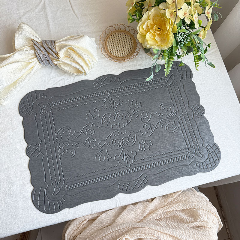 PVC Placemats Retro Style European Creative Mats Nordic waterproof Oil-proof Western Placemats