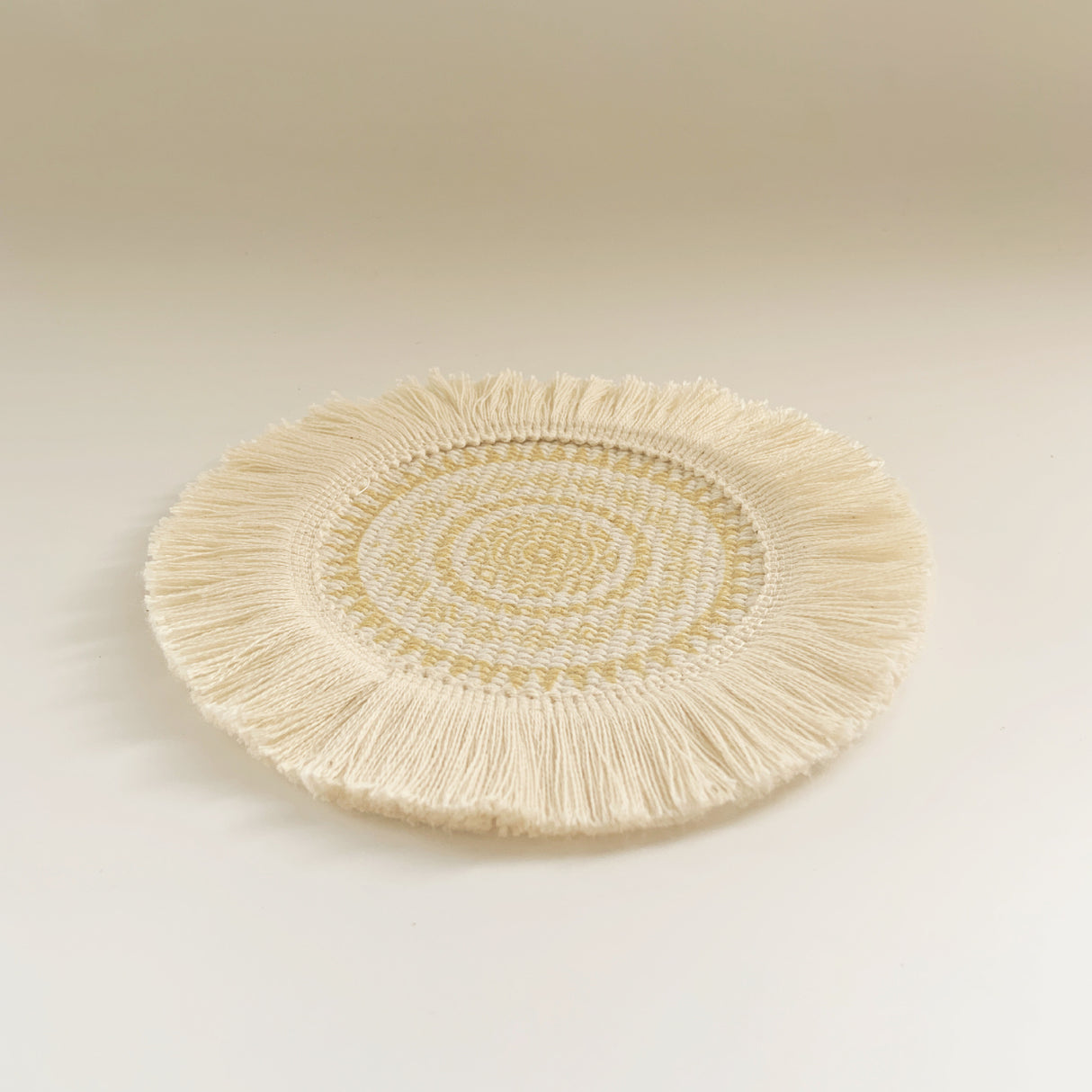 Nordic Bohemian Woven Cotton Coaster Placemat Fabric Tassel Heat-insulated Mat