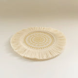 Nordic Bohemian Woven Cotton Coaster Placemat Fabric Tassel Heat-insulated Mat