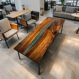 Custom Epoxy Black Walnut Epoxy Resin Conference Table BRT-85