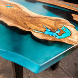 Handmade Live Edge Olive Wood Epoxy Table ORT-51