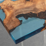 Custom Natural Burl Wood Epoxy River Resin Dining Table NRT-06