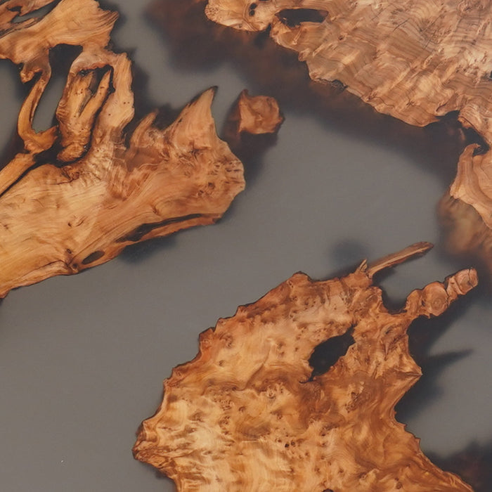 Custom Cunninghamia Natural Burl Epoxy Resin Conference Table NRT-01