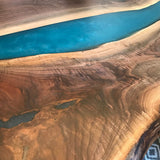 Premium Black Walnut Epoxy Resin Dining Table Live Edge Masterpiece BRT-46
