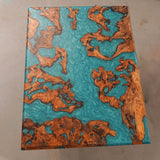 Unique Natural Burl Wood and Deep Blue Epoxy Table NRT-03
