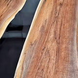 Custom Black Walnut Epoxy Black Resin Conference Table BRT-87