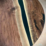Modern Design Round Black Walnut Epoxy Coffee Table CRT-16