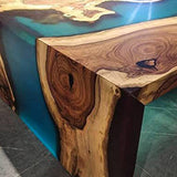 Square Black Walnut Blue Epoxy Kitchen Countertop Dining Table BRT-48