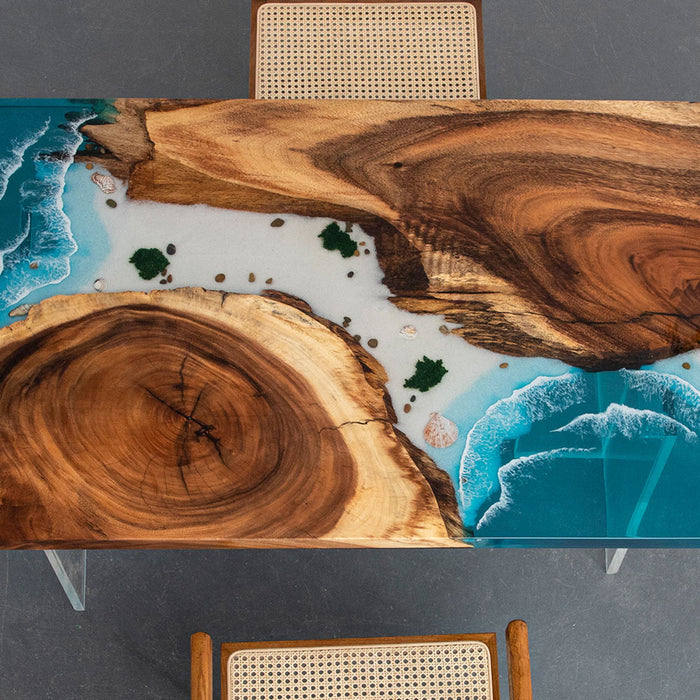 Handcrafted Artisan Walnut Epoxy Resin River Table WRT-86