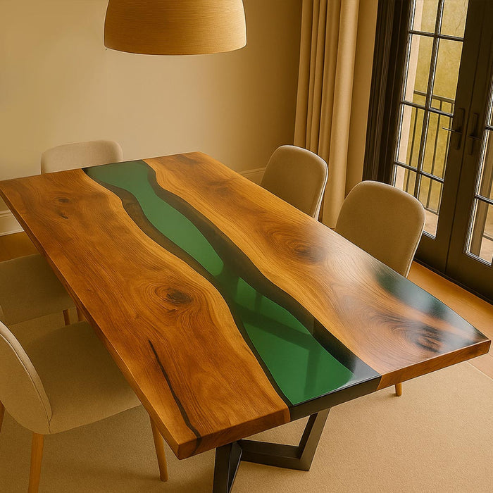 Premium Black Walnut Live Edge Epoxy River Table BRT-91