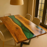 Premium Black Walnut Live Edge Epoxy River Table BRT-91