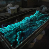 Artisan Glow Poplar Ocean Resin Epoxy Lounge Table LED Lights PRT-14