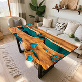 Handmade Live Edge Olive Wood Epoxy Table ORT-51