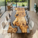 Handmade Luxury Golden Camphor Epoxy Dining Table GRT-03