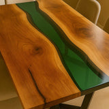 Premium Black Walnut Live Edge Epoxy River Table BRT-91