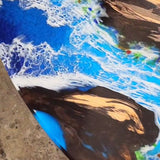 Custom Round Olive Epoxy Resin Ocean River Coffee Table CRT-83