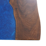 Custom Black Walnut Epoxy and Wood Dining Table Blue Resin BRT-50