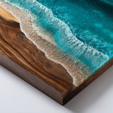 Custom Black Walnut Epoxy Ocean Waves Table for Dining Room BRT-54
