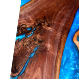 Custom Black Walnut Blue Epoxy Resin Conference Table BRT-88