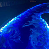 Custom Black Walnut Epoxy River Table with LED Lights BRT-57