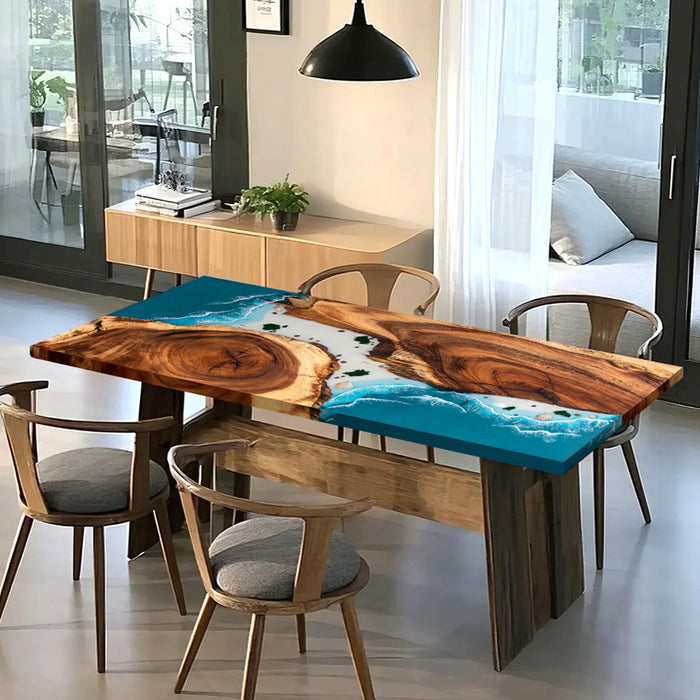 Handcrafted Artisan Walnut Epoxy Resin River Table WRT-86