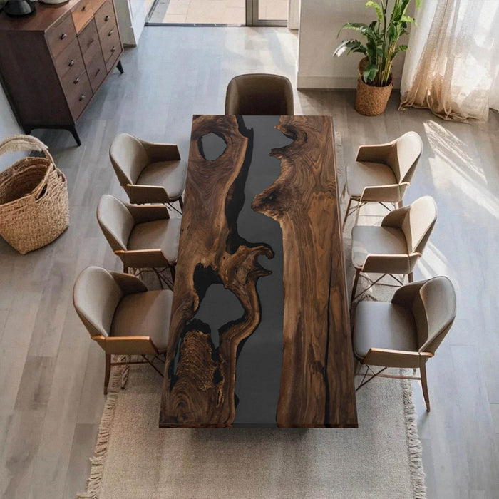 Artisan Olive Wood Epoxy Resin Dining Table  ORT-52