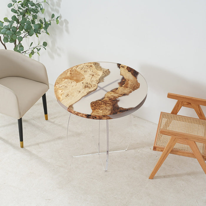 Custom Poplar Clear Epoxy Round Coffee Table CRT-14