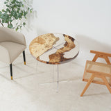 Custom Poplar Clear Epoxy Round Coffee Table CRT-14
