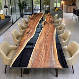 Custom Black Walnut Epoxy Black Resin Conference Table BRT-87