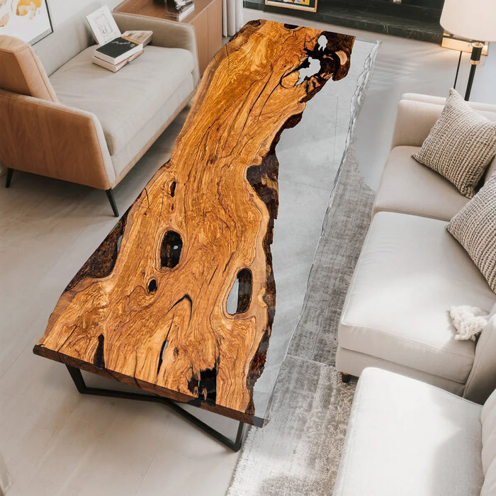 Custom Olive Epoxy River Live Edge Conference Table ORT-01