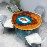 Custom Walnut Handmade Epoxy River Round Coffee Table CRT-11