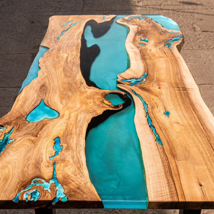 Handmade Live Edge Olive Wood Epoxy Table ORT-51