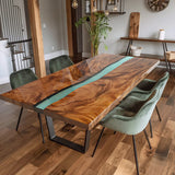 Custom Walnut Rectangle Epoxy Conference Room Table WRT-58